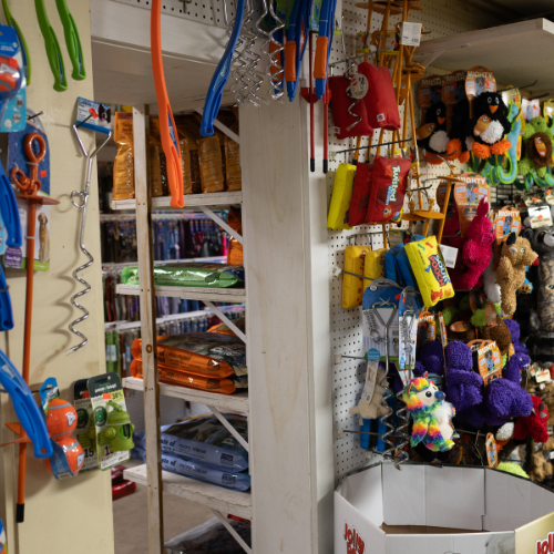 Supplies on display inside of Metcalf's Trading Post